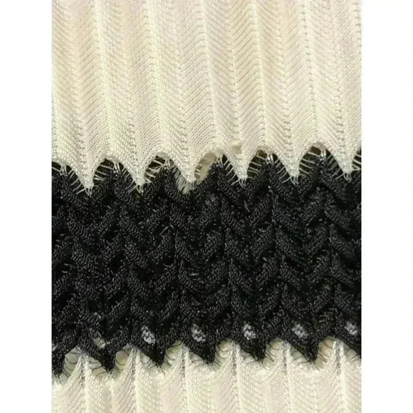Catherines Open Cardigan 1X Petite Striped Black White Career Office - Picture 5 of 6